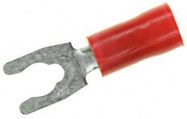 TERMINAL, SPADE/FORK, #6, CRIMP, RED