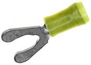 TERMINAL, SPADE/FORK, 1/4IN CRIMP YELLOW