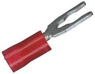 TERMINAL, SPADE/FORK, #8, CRIMP, RED