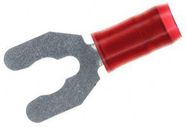 TERMINAL, SPADE/FORK, #8, CRIMP, RED