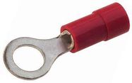 TERMINAL, RING TONGUE, #6, RED, 18AWG