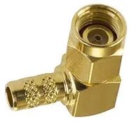 RF/COAXIAL, SMA BULKHEAD JACK R/A 50 OHM CRIMP