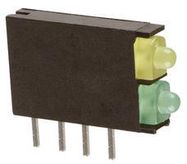 INDICATOR, LED PCB, 2LED, YELLOW / GREEN