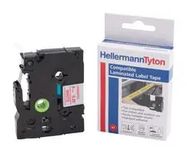 LABEL TAPE, RED ON WHITE, 8MX12MM, PET