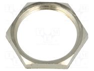 Nut; PG13,5; brass; nickel; 23mm; Thread: PG BM GROUP