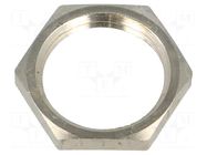 Nut; PG9; brass; 18mm; Thread: PG; Plating: nickel BM GROUP