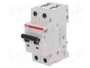 Circuit breaker; 230/400VAC; Inom: 0.5A; Poles: 2; Charact: C; 6kA ABB