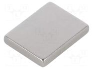 Magnet: permanent; neodymium; 15N; H: 2.5mm; W: 12.5mm; L: 16mm ELESA+GANTER