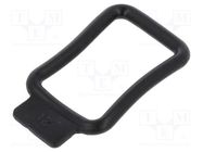 Elasticated loop; PVC; black; W: 23.8mm; L: 33mm; Cable P-clips 