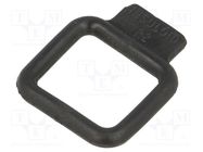 Elasticated loop; PVC; black; W: 23.8mm; L: 22mm; Cable P-clips 