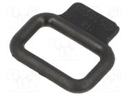 Elasticated loop; PVC; black; W: 23.8mm; L: 16mm; Cable P-clips 