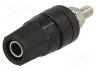 Connector: 4mm banana; socket; 24A; black; nickel plated; 36mm 