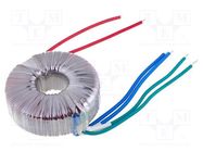 Transformer: toroidal; 100VA; 230VAC; 10V; 10V; 5A; 5A; Leads: cables INDEL