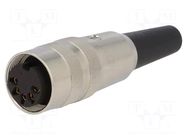 Connector: M16; plug; female; PIN: 5; 5A; 60V; soldering; for cable LUMBERG