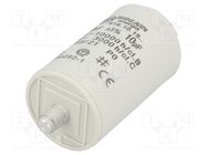 Capacitor: polypropylene; motors, run; 10uF; 425VAC; Ø36x58mm DUCATI ENERGIA