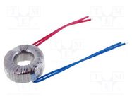 Transformer: toroidal; 20VA; 230VAC; 17V; 1.17A; Leads: cables; IP00 INDEL