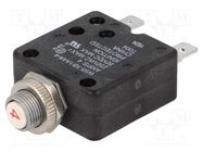 Circuit breaker; Urated: 250VAC; 50VDC; 4A; SPST-NC; Poles: 1; MCB TE Connectivity