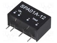 Converter: DC/DC; 1W; Uin: 9÷18V; Uout: 12VDC; Iout: 8÷83mA; SIP6; THT 