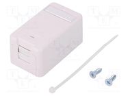 Case RJ45; socket; Keystone,unshielded; white; surface-mounted LOGILINK