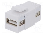 Coupler; socket; female x2; USB A socket x2; Keystone; straight 