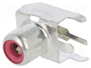 Connector: RCA; socket; female; angled 90°; THT; brass; tinned KEYSTONE