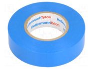 Tape: electrical insulating; W: 19mm; L: 20m; Thk: 0.15mm; blue; 200% HELLERMANNTYTON