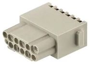 RECTANGULAR HAN DD MODULE, RECEPTACLE, 12WAY, QUICKLOCK