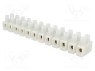 Terminal block; screw terminal; 10mm2; 500V; 57A; ways: 12; white SIMET