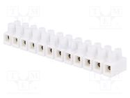 Terminal block; screw terminal; 4mm2; 400V; 32A; ways: 12; white SIMET