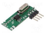 Module: RF; AM receiver; ASK,OOK; 433.92MHz; -114dBm; 1.8÷3.6VDC HOPE MICROELECTRONICS