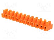 Terminal block; screw terminal; 10mm2; 400V; 57A; ways: 12; orange PAWBOL