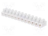 Terminal block; screw terminal; 2.5mm2; 400V; 24A; ways: 12; white 