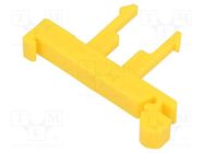 Mounting clamp; for DIN rail mounting,snap fastener; yellow POKÓJ