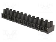 Terminal block; screw terminal; 4mm2; 400V; 32A; ways: 12; black SIMET