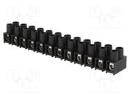 Terminal block; screw terminal; 10mm2; 400V; 57A; ways: 12; black SIMET