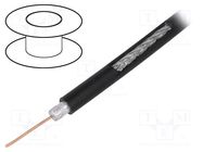 Wire: coaxial; RG6; solid; Cu; PE; black; 250m; Øcable: 6.91mm TELESTE