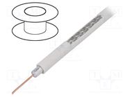 Wire: coaxial; RG6; wire; Cu; PVC; white; 100m; Øcable: 6.91mm TELESTE