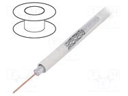 Wire: coaxial; RG6; wire; CCS; PVC; white; 305m; Øcable: 7.06mm TELESTE