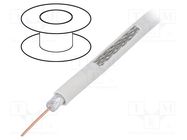 Wire: coaxial; RG6; wire; CCS; PVC; white; 100m; Øcable: 6.91mm TELESTE