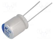 Capacitor: polymer; low ESR; 560uF; 25VDC; ESR: 15mΩ; THT; ±20%; A750 KEMET