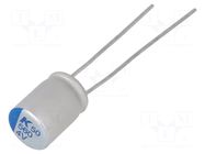 Capacitor: polymer; low ESR; H: 8mm; 220uF; 10VDC; THT; ESR: 18mΩ KEMET