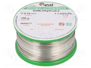 Tin; lead free; Sn96,5Ag3Cu0,5; 700um; 250g; reel; 217÷219°C; 3% 