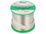 Tin; lead free; Sn99Ag0,3Cu0,7; 2mm; 250g; reel; 216÷227°C; 3% CYNEL