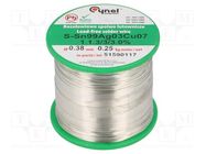 Tin; lead free; Sn99Ag0,3Cu0,7; 380um; 250g; reel; 216÷227°C; 3% 