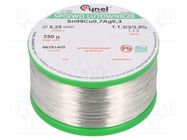 Tin; lead free; Sn99Ag0,3Cu0,7; 250um; 250g; reel; 216÷227°C; 3% CYNEL