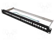 Patch panel; patch panel; Keystone; rack; black; Height: 1U LOGILINK