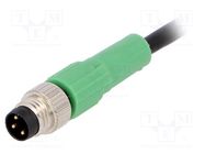 Connection lead; M8; PIN: 3; straight; 5m; plug; 250VAC; 4A; SAC; PVC PHOENIX CONTACT