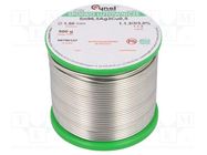 Tin; lead free; Sn96,5Ag3Cu0,5; 1.5mm; 500g; reel; 217÷219°C; 3% 