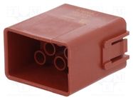 Connector: HDC; module; male; MDL.8; PIN: 8; w/o contacts; 16A; 400V TE Connectivity