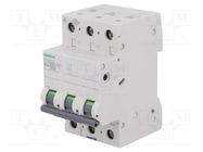 Circuit breaker; 400VAC; Inom: 10A; Poles: 3; Charact: B; 6kA; IP20 SIEMENS